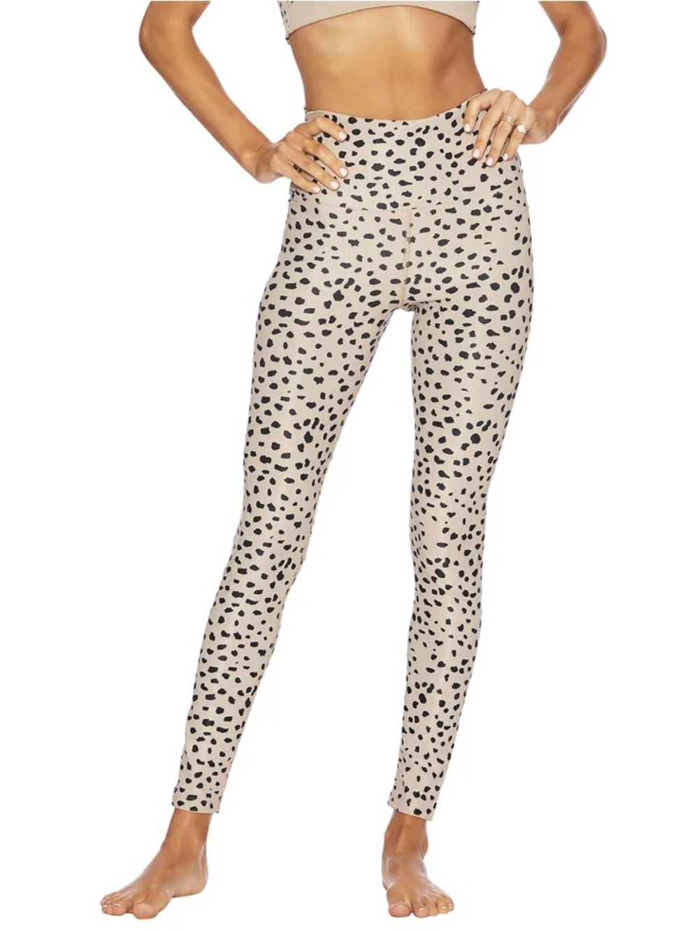 BEACH RIOT RIBBED AYLA LEGGING TAUPE SPOT Small